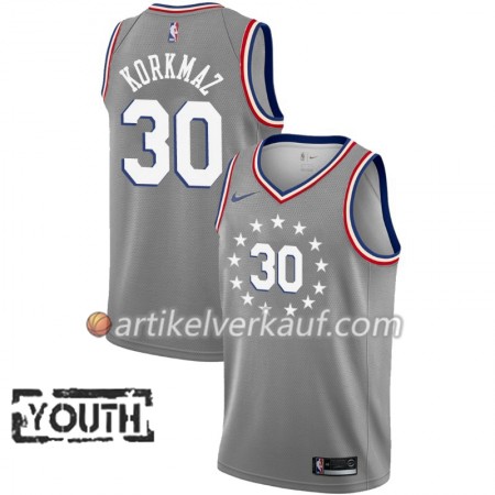 NBA Philadelphia 76ers Trikot Furkan Korkmaz 30 2018-19 Nike City Edition Grau Swingman - Kinder